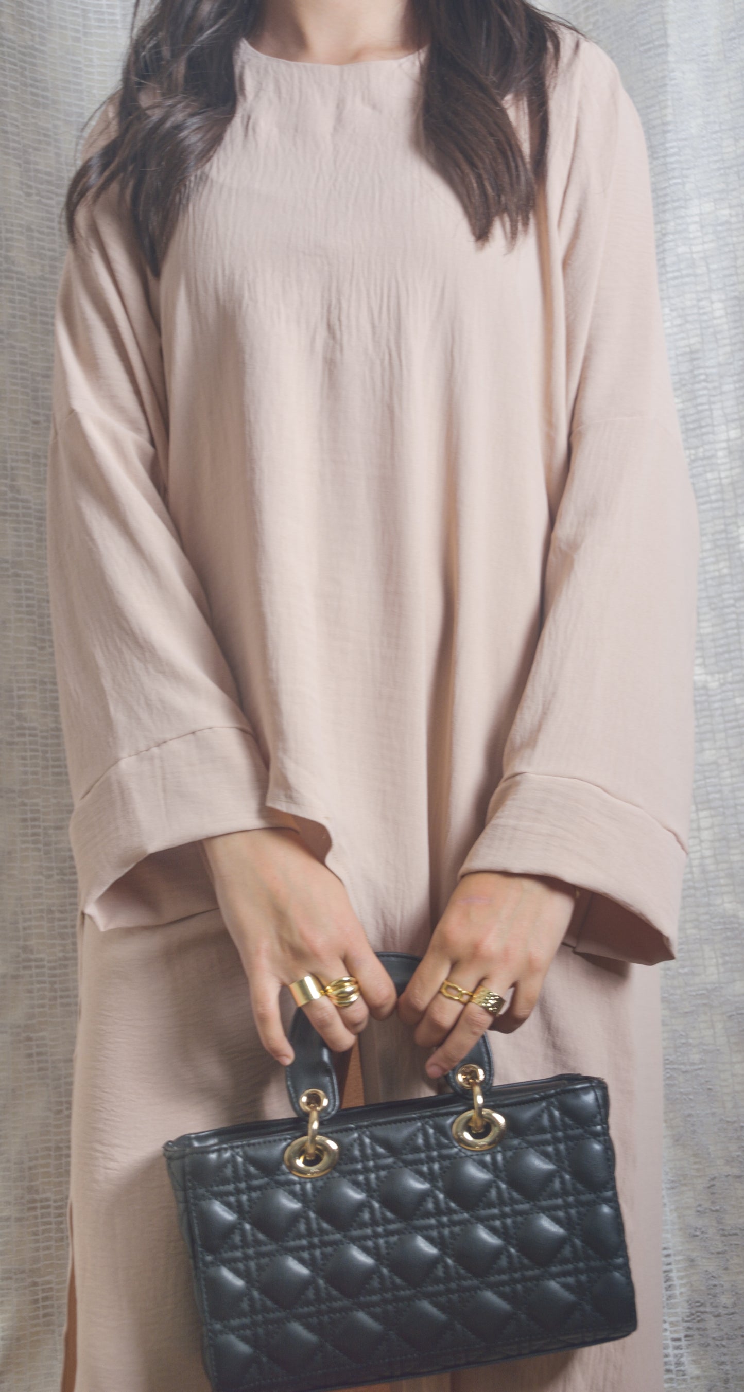 Set pantalon crepe beige