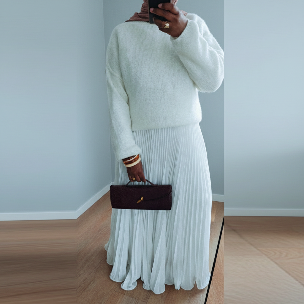 Pull très doux en alpaga blanc