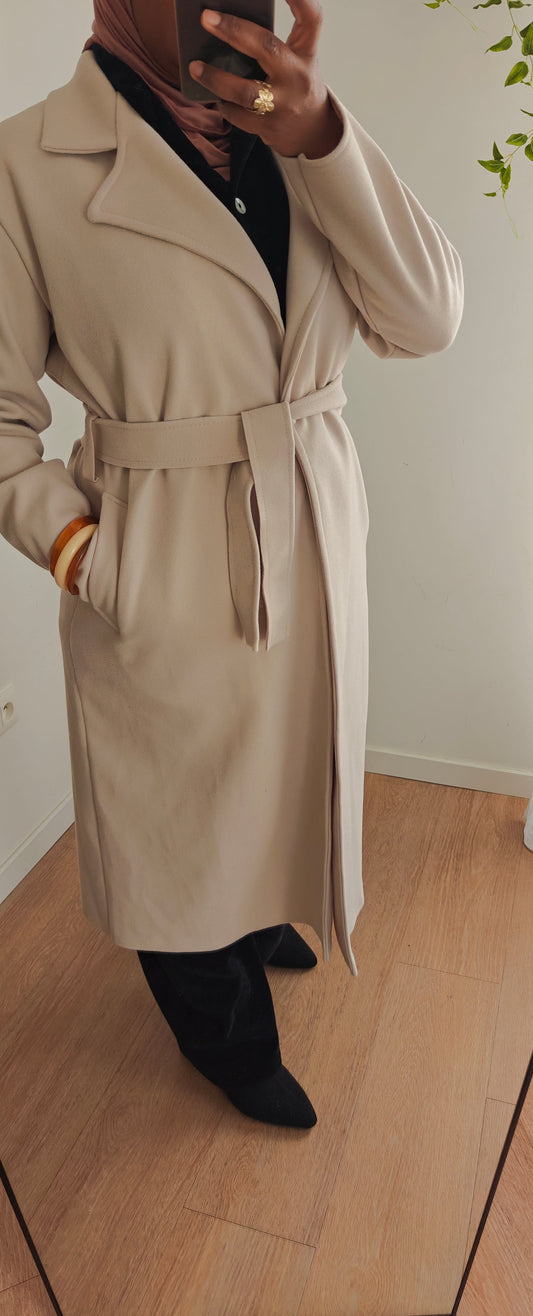 Manteau style peignoir avec ceinture