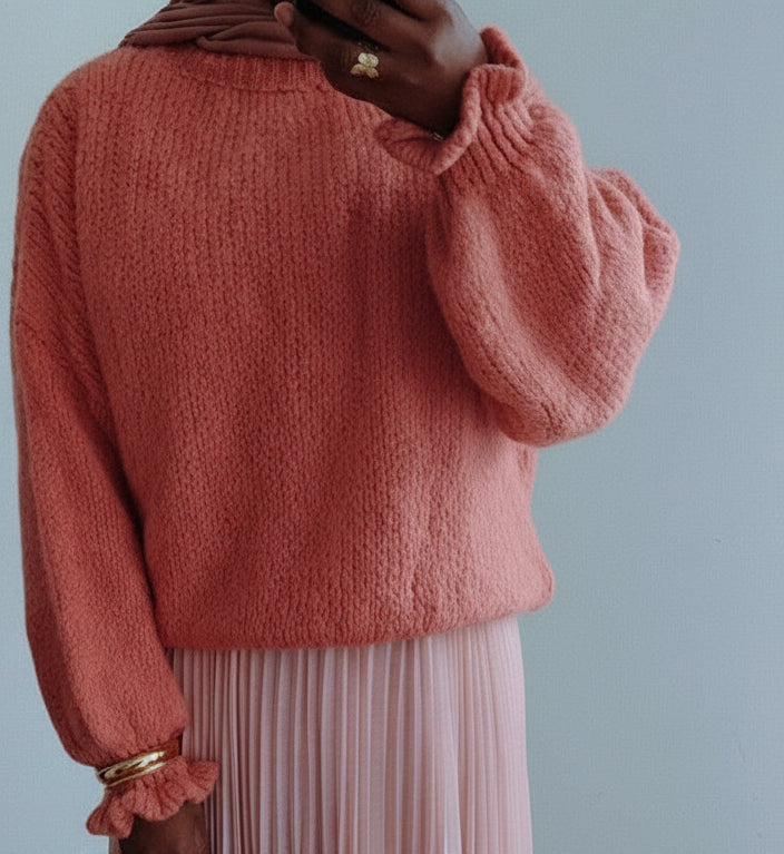 Pull en laine saumon