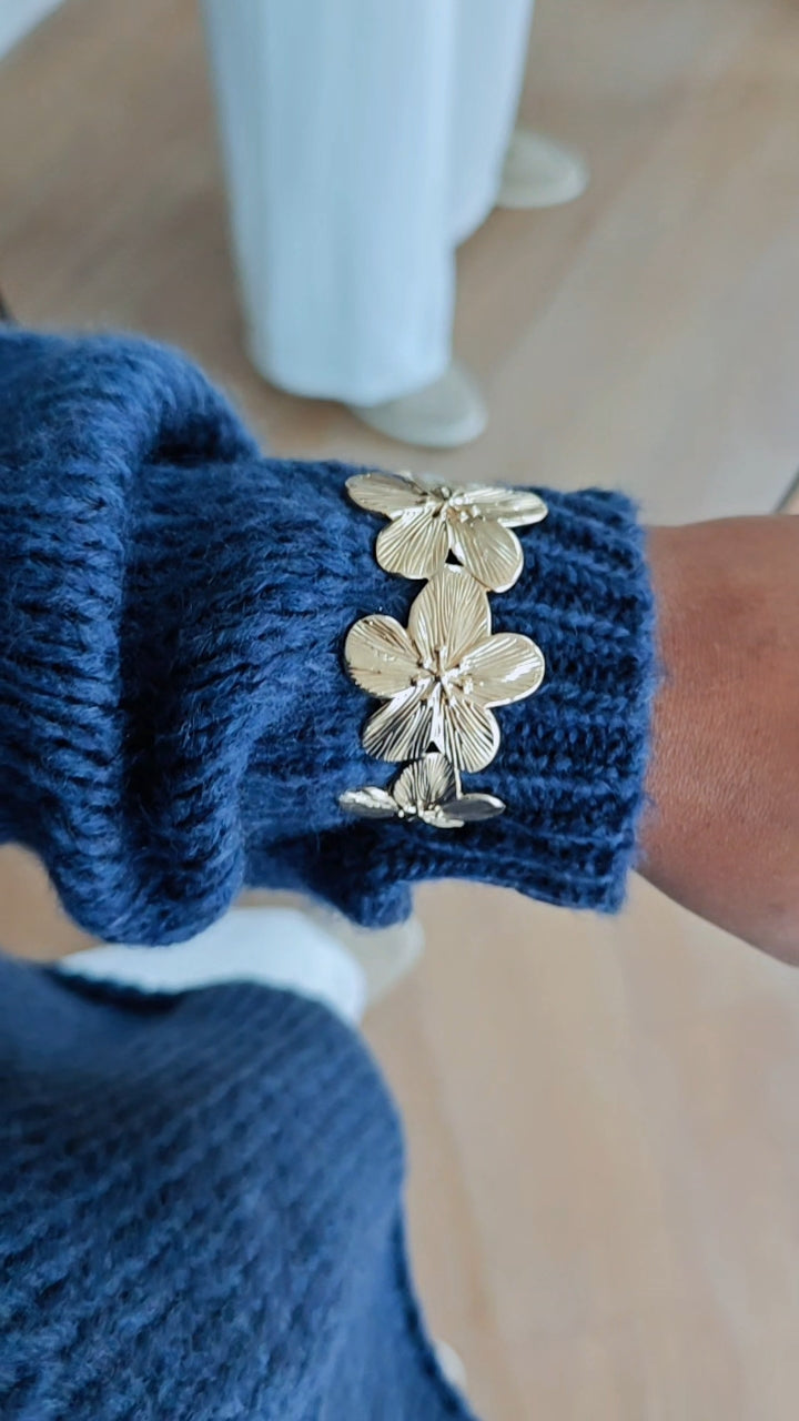 Pull en laine oversize bleu irisé