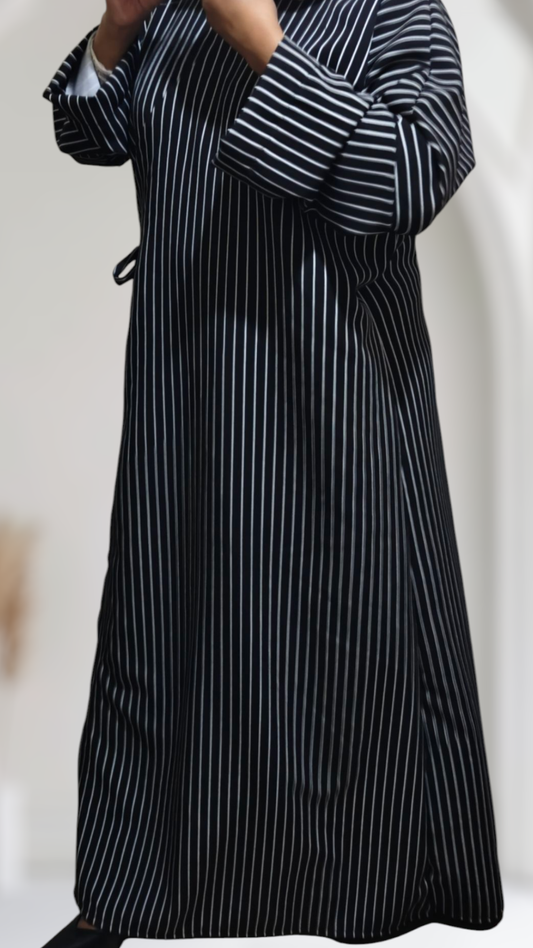 Robe cache coeur rayures Noir