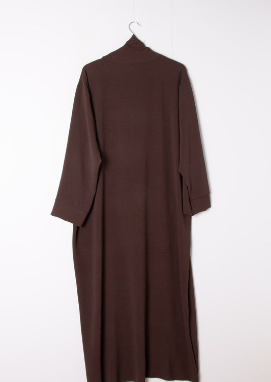 Abaya avec châle marron chocolat