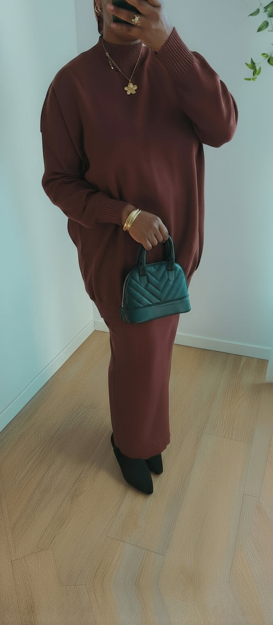 Ensemble jupe marron