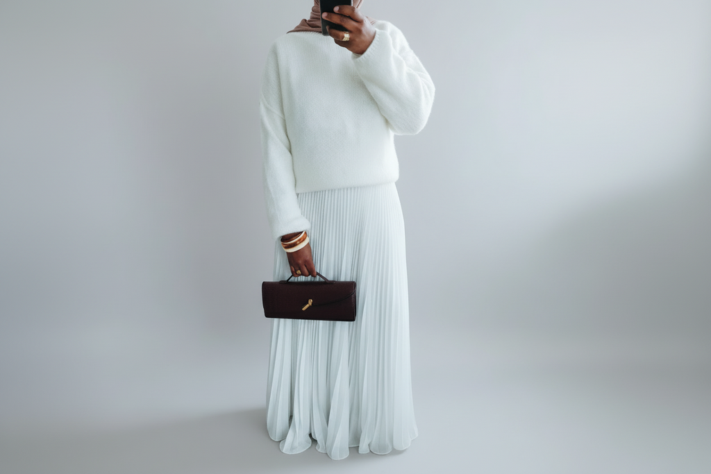 Jupe plissée vaporeuse blanche