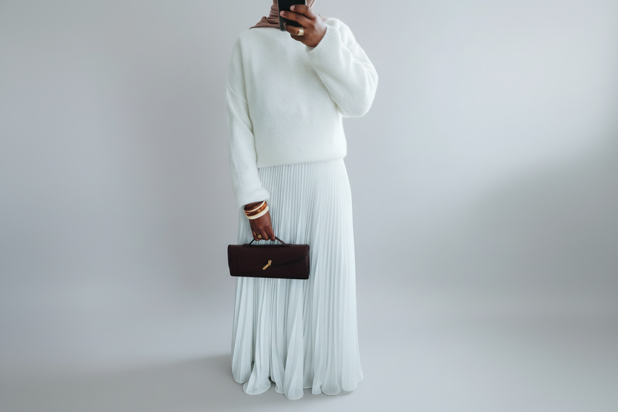 Jupe plissée vaporeuse blanche