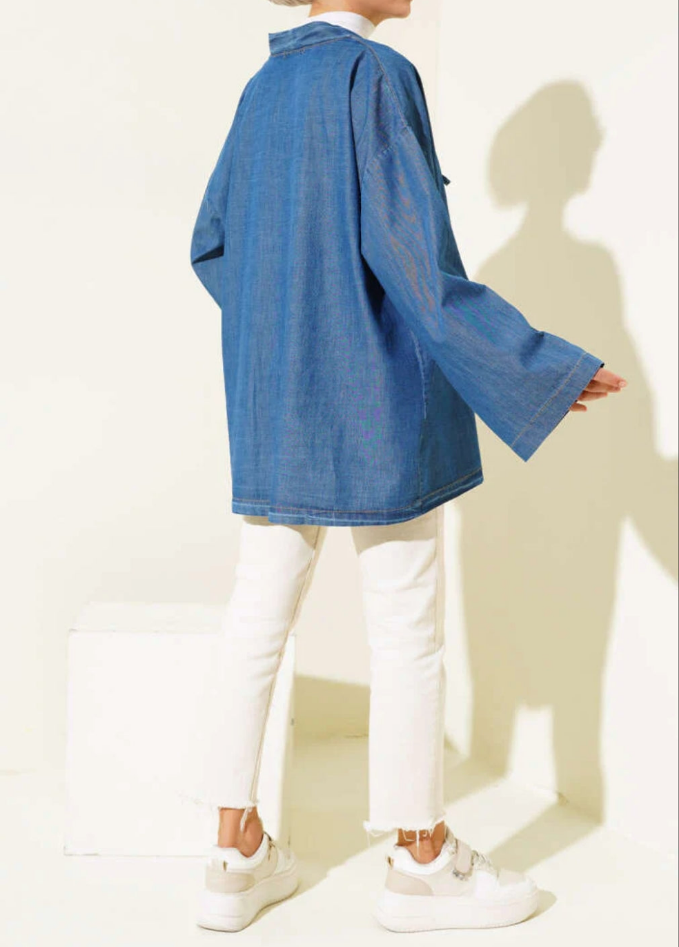 Veste en jean à noeud