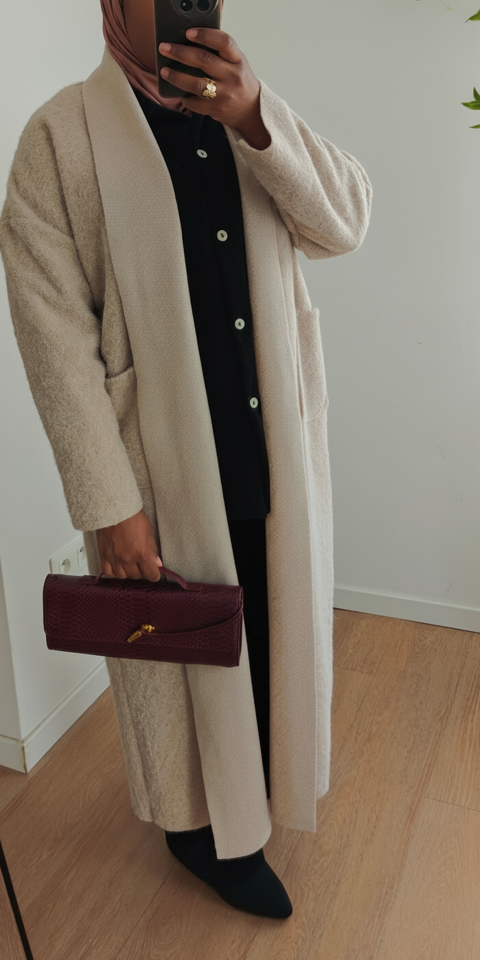 Manteau long en laine