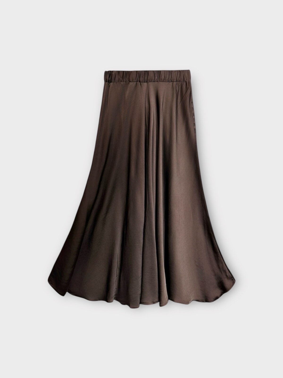Jupe satiné fluide marron chocolat