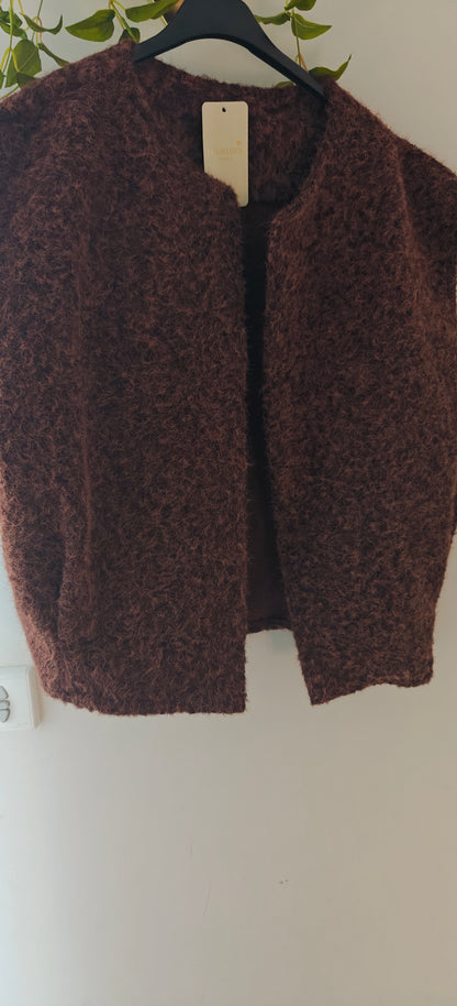 Gilet sans manche à poches marron