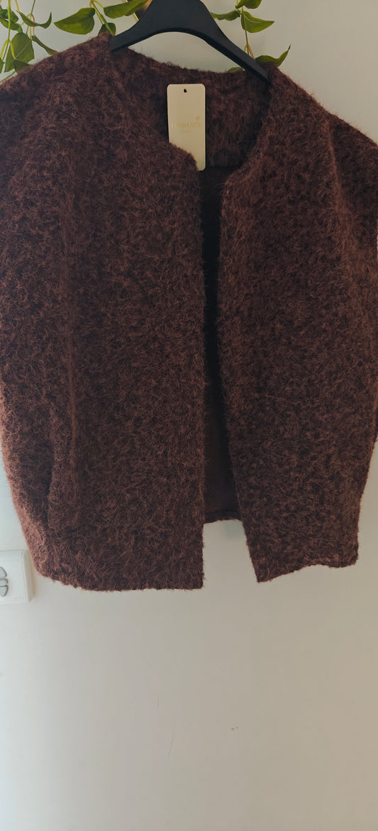 Gilet sans manche à poches marron