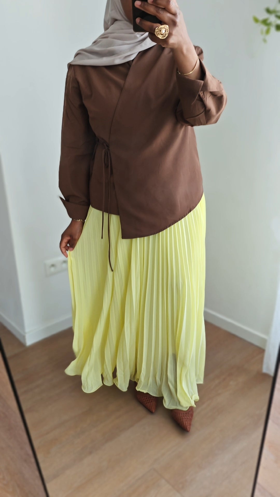 Chemise cache coeur Lina Mocca