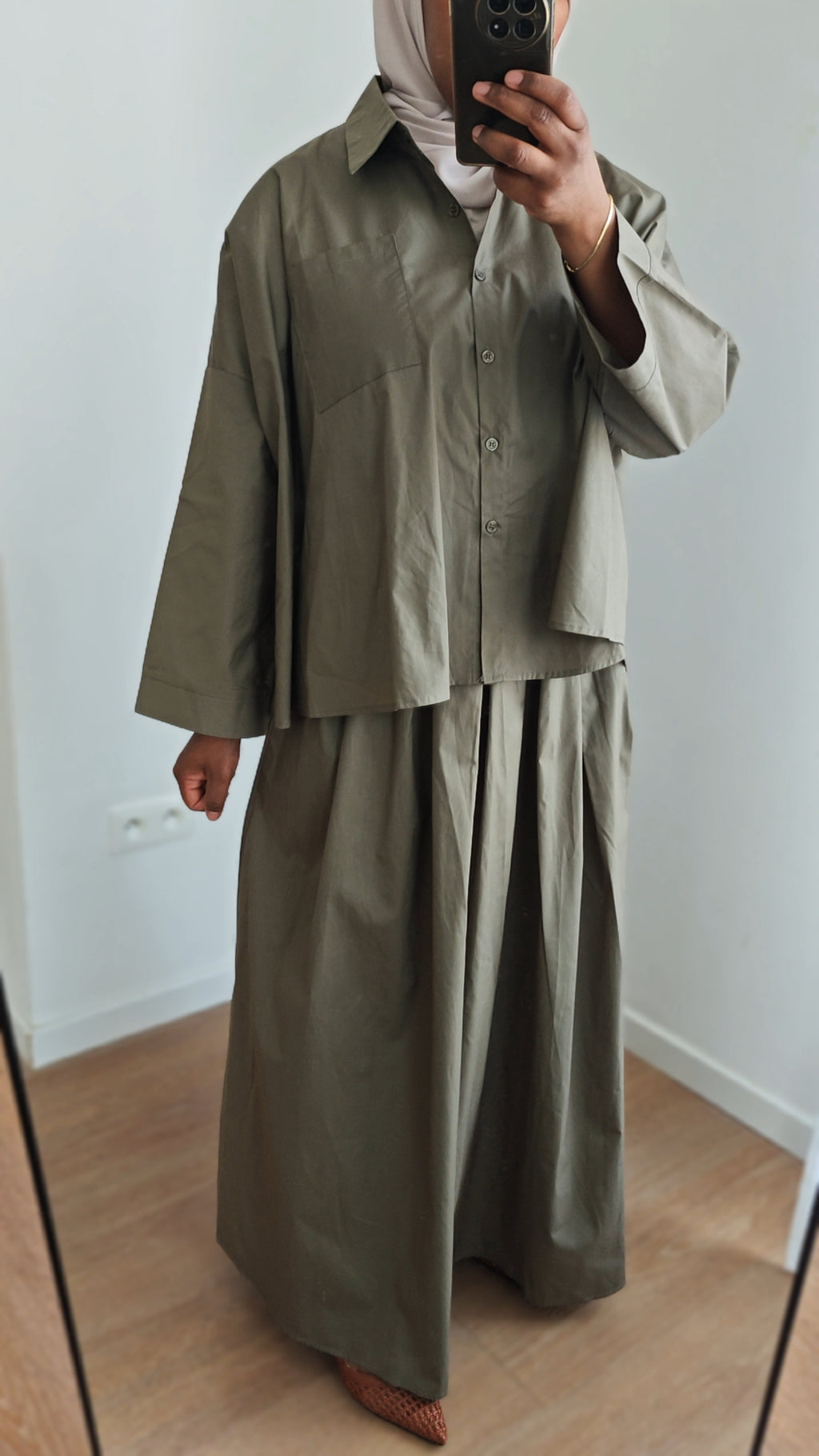 Ensemble jupe kaki