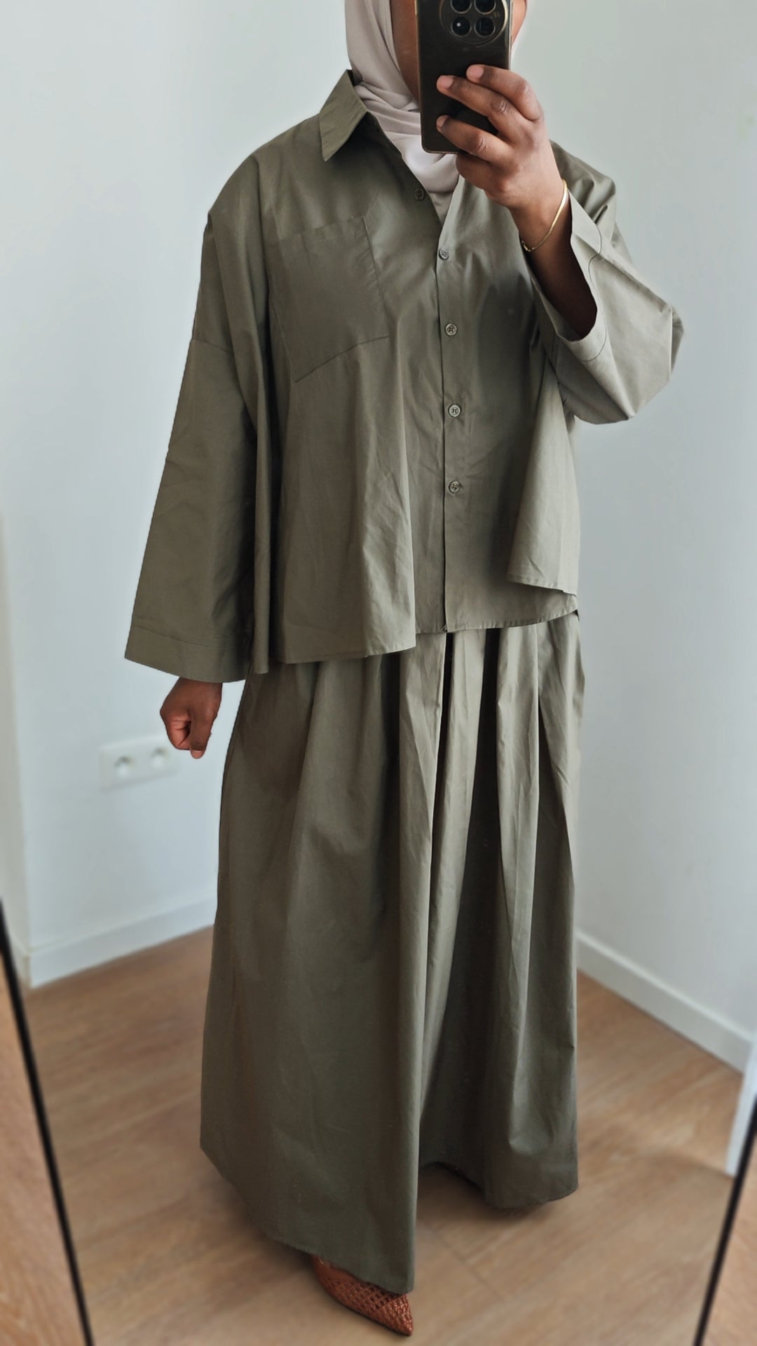 Ensemble jupe kaki