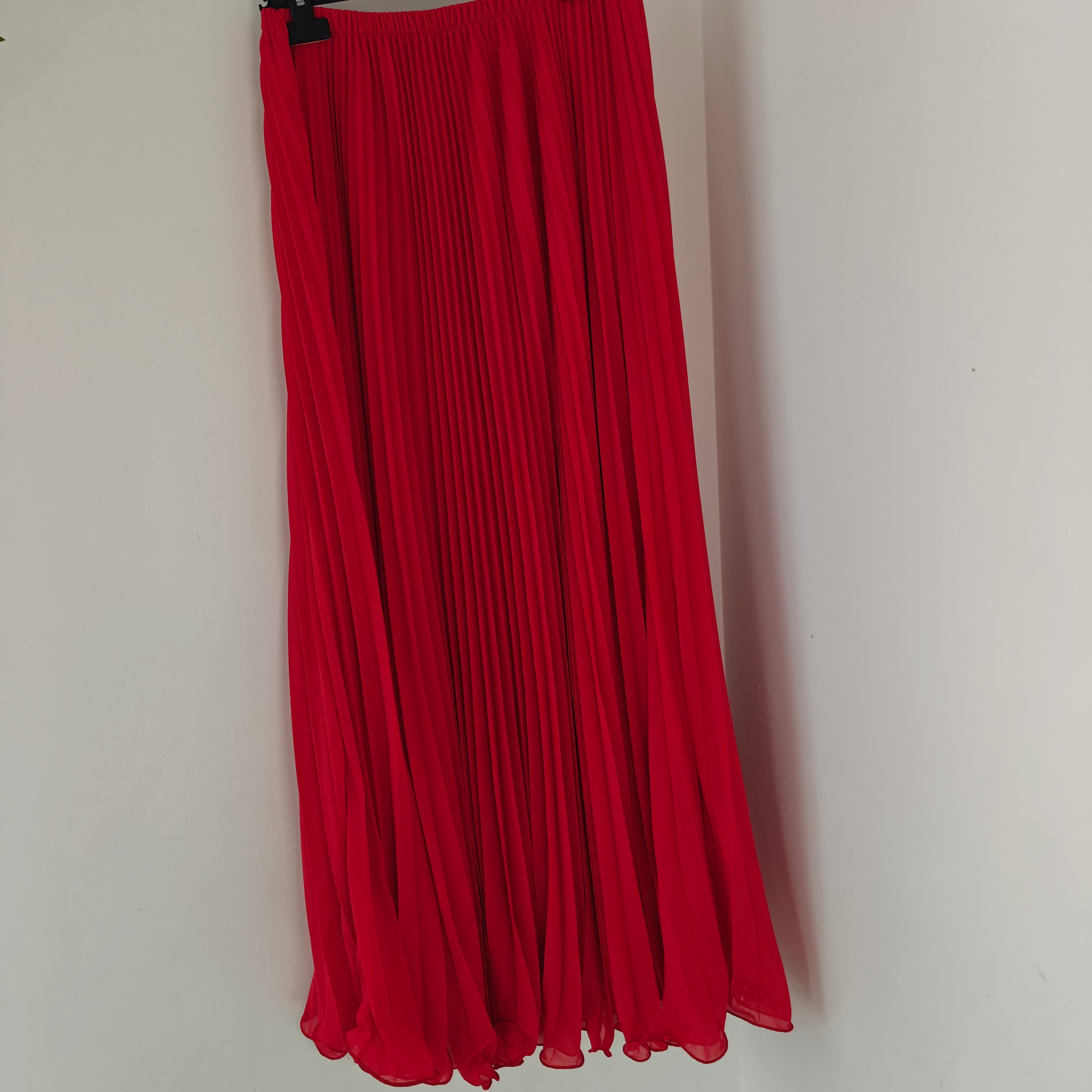 Jupe plissée vaporeuse Rouge
