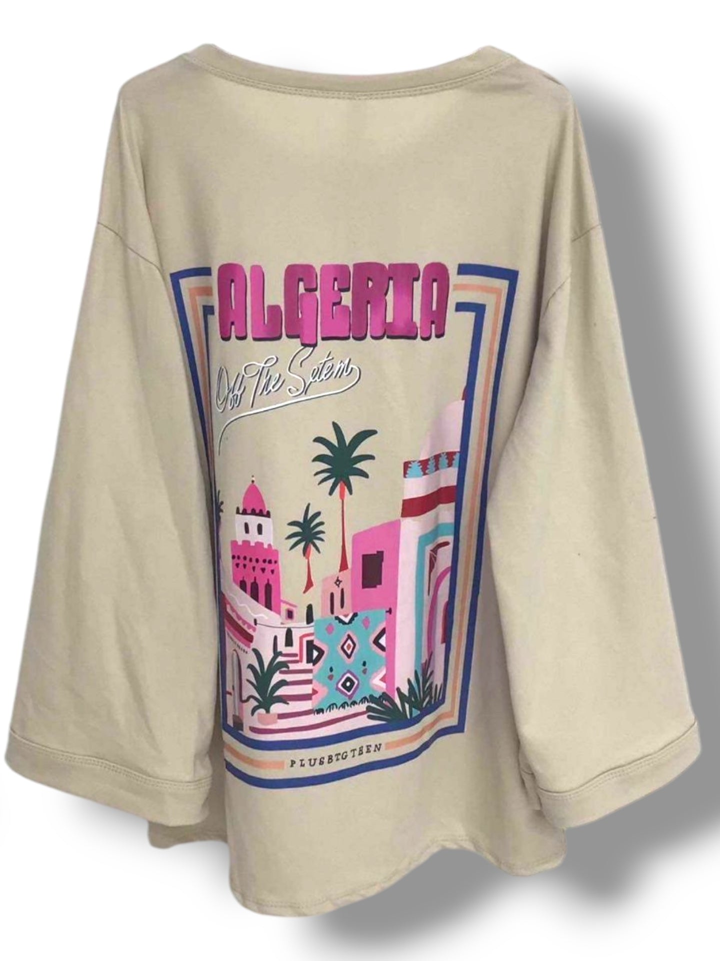 T shirt manches longues beige imprimé Algérie