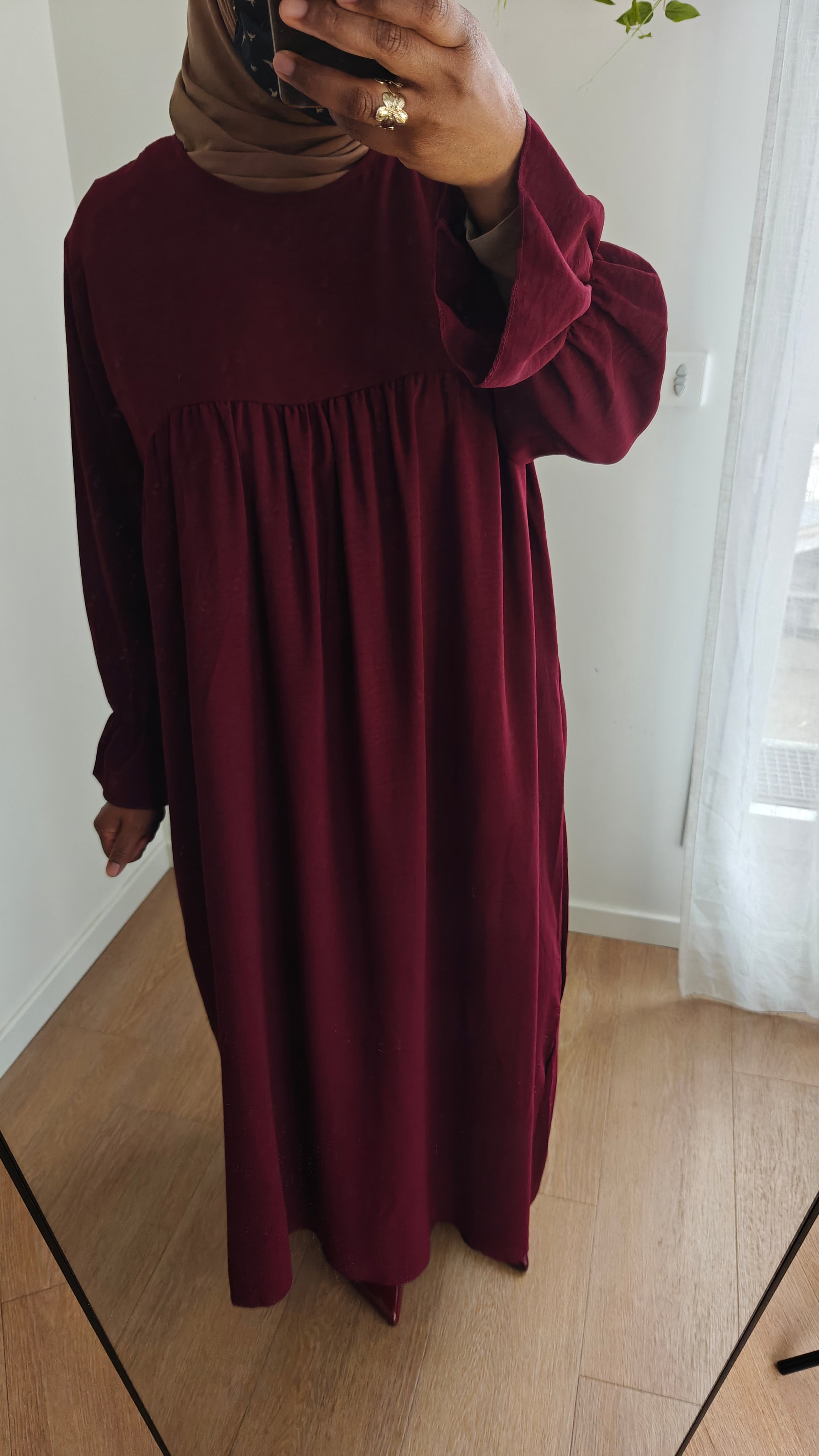 Abaya fluide burgundy
