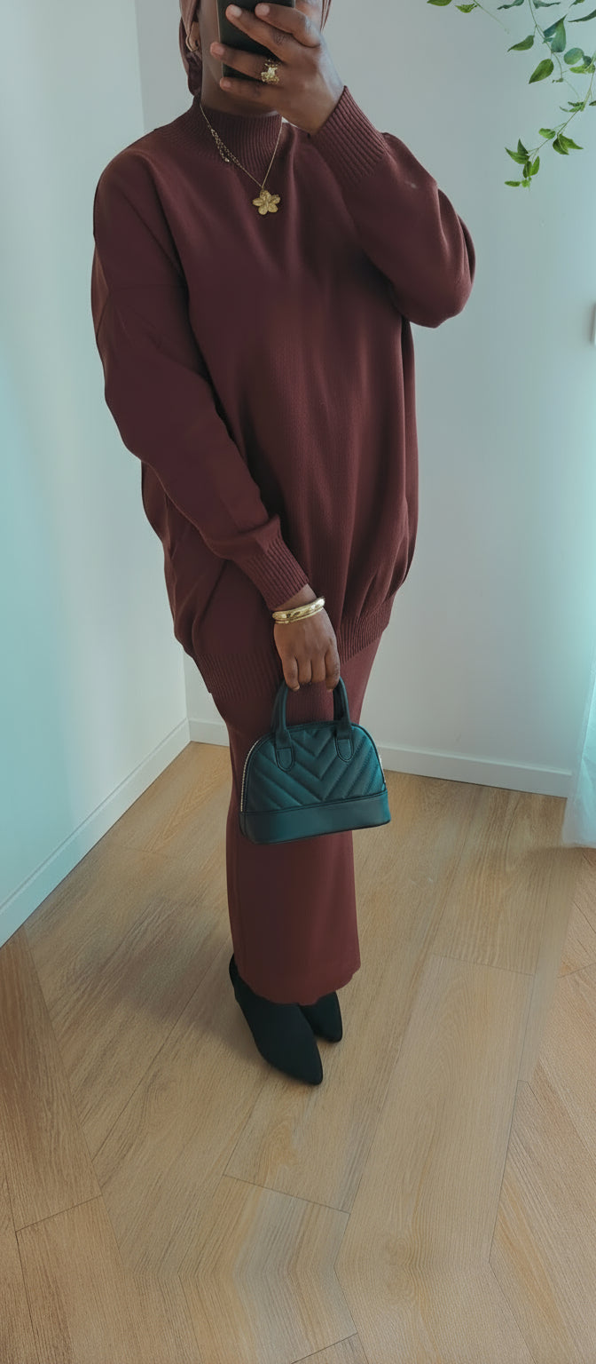 Ensemble jupe marron