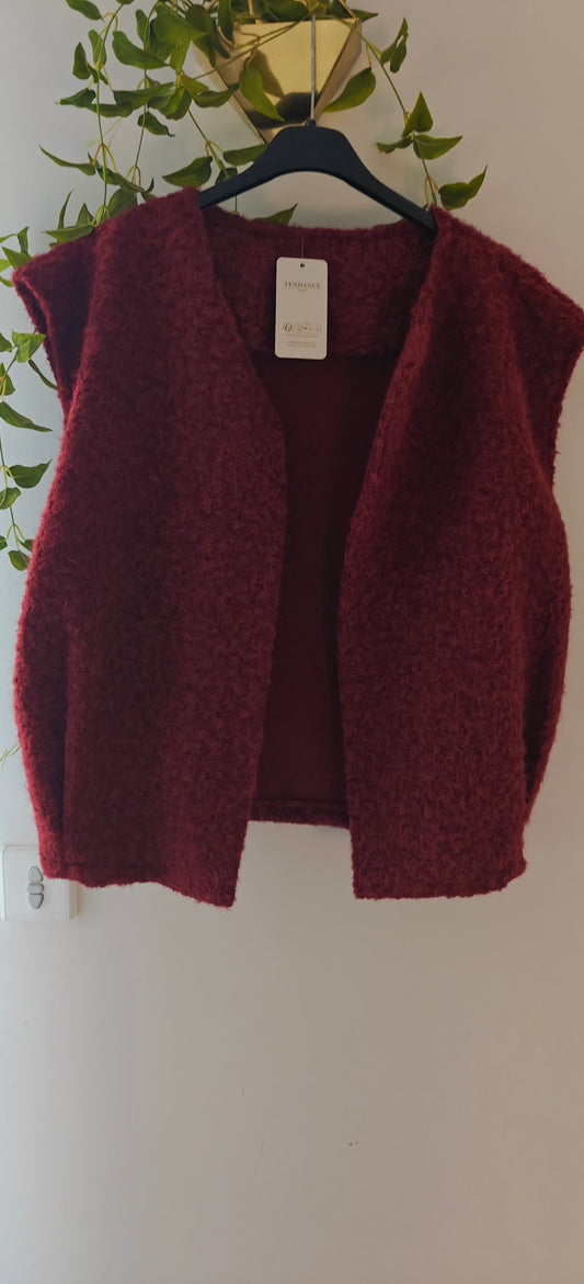 Gilet sans manche à poches bordeaux