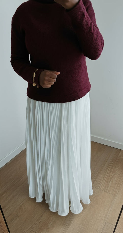Jupe plissée vaporeuse blanche