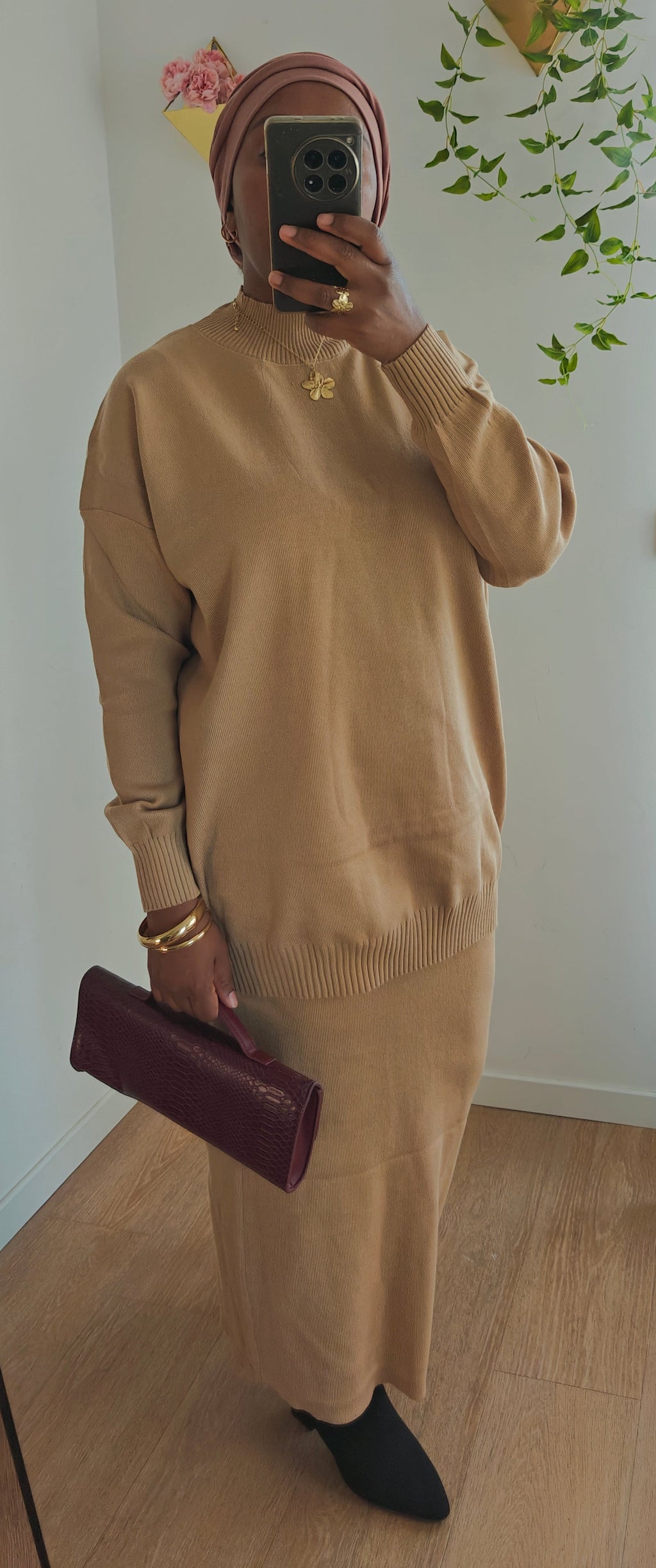 Ensemble jupe beige