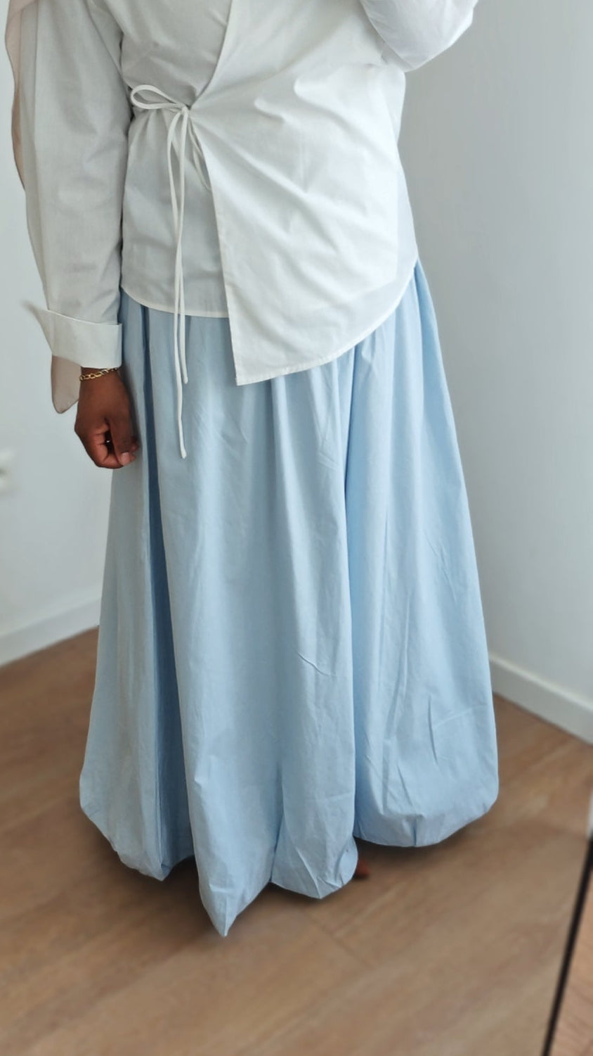 Jupe Popline Zahra Bleu