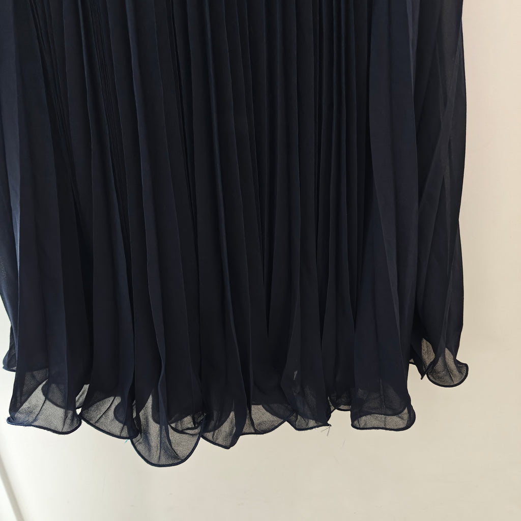 Jupe plissée vaporeuse Bleu Nuit