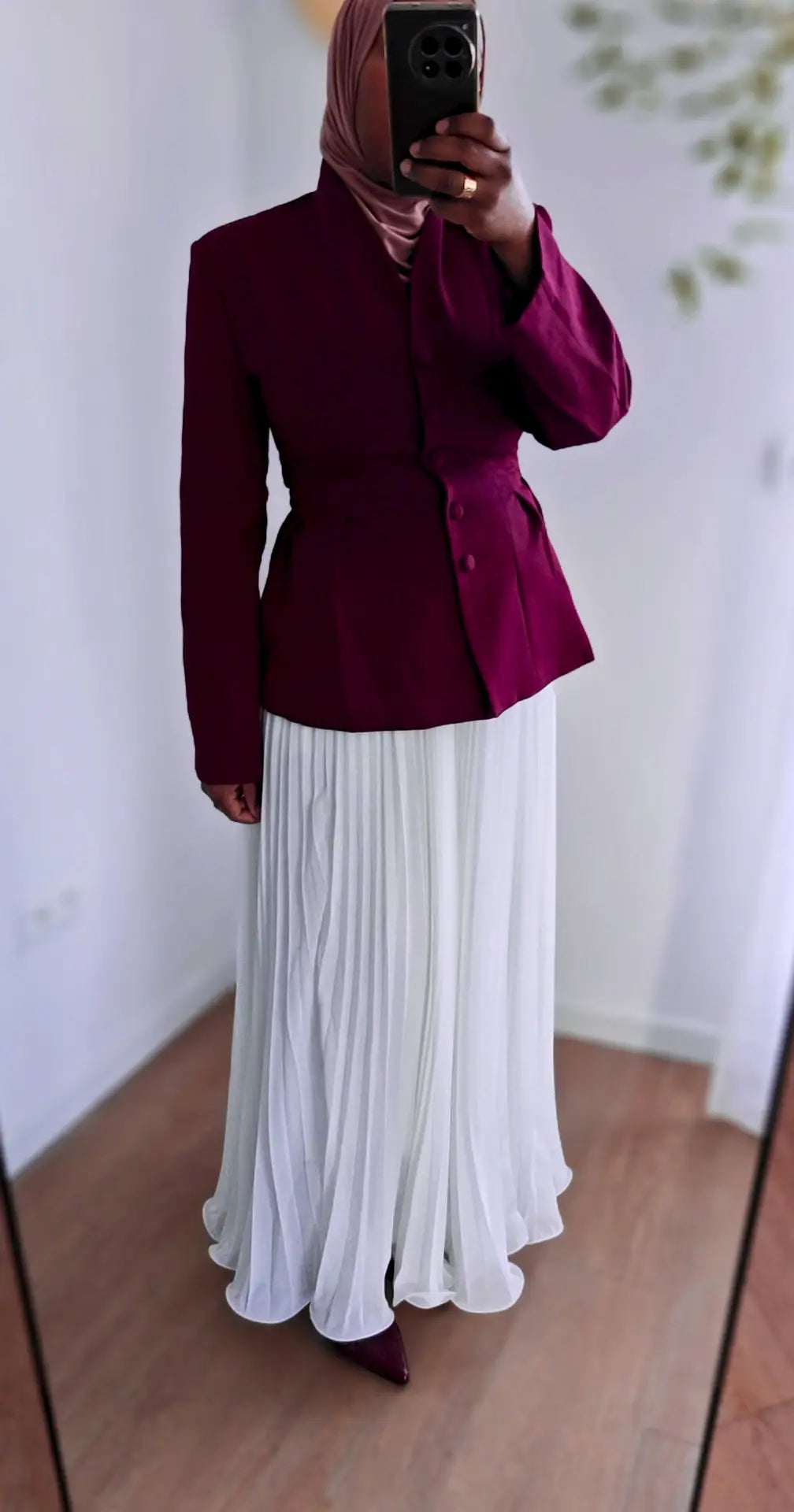 Jupe plissée vaporeuse blanche