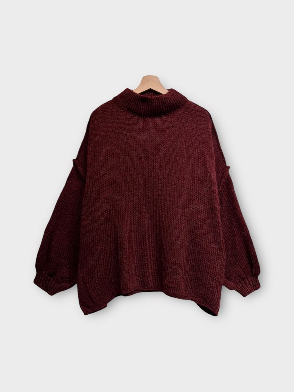 Pull en laine oversize bordeaux