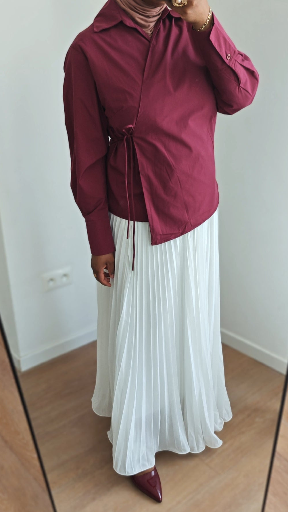Chemise cache coeur Lina winered
