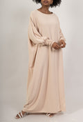 Abaya à manches serrées beige