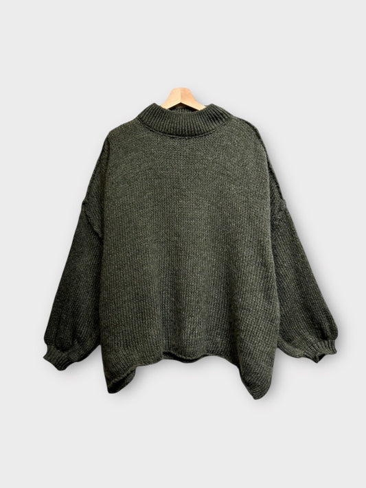 Pull en laine oversize kaki
