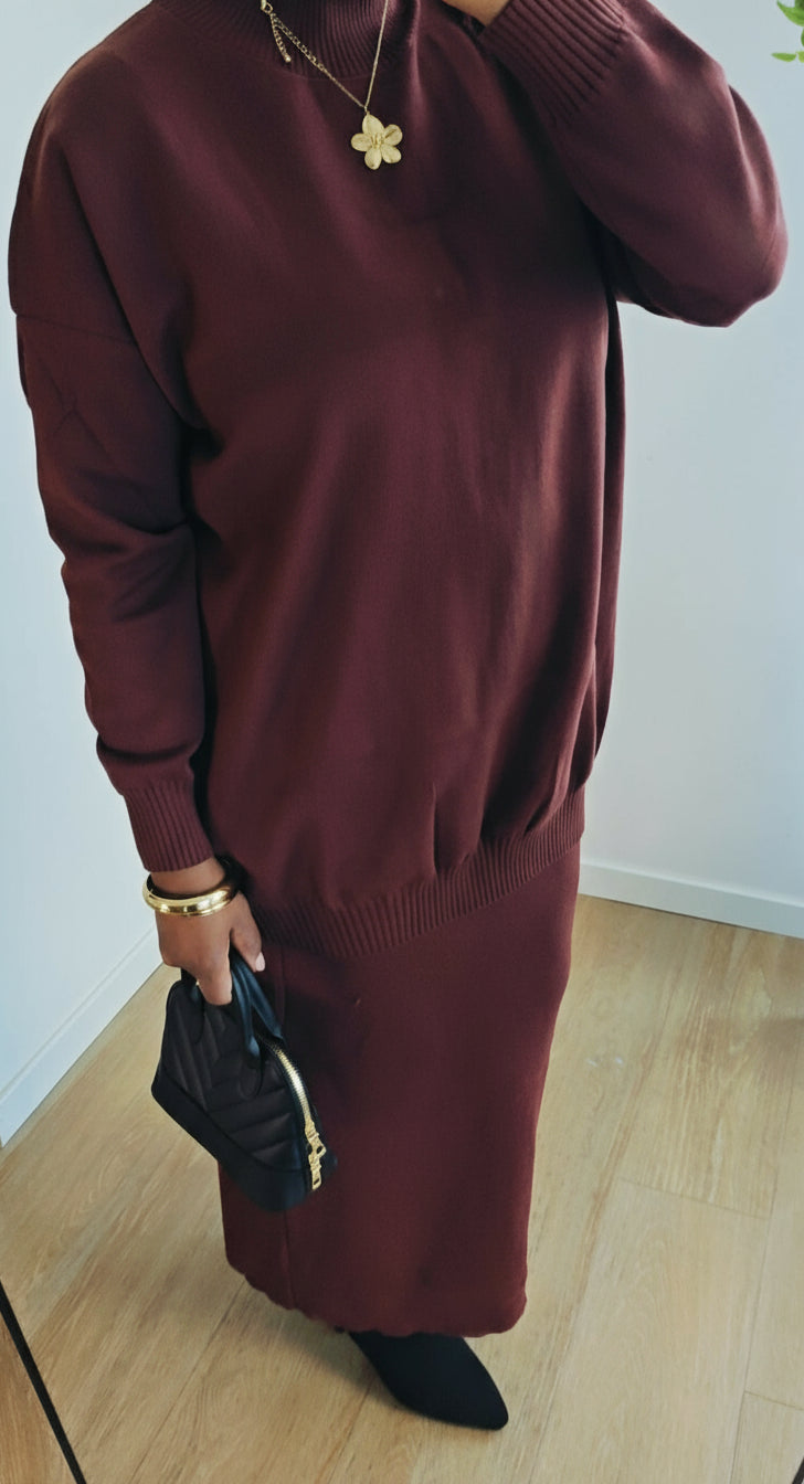 Ensemble jupe marron