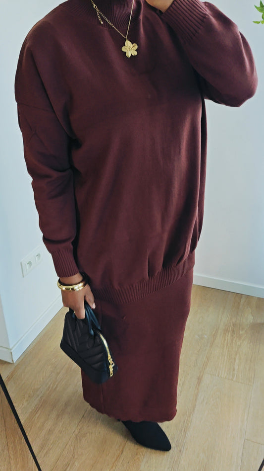 Ensemble jupe marron