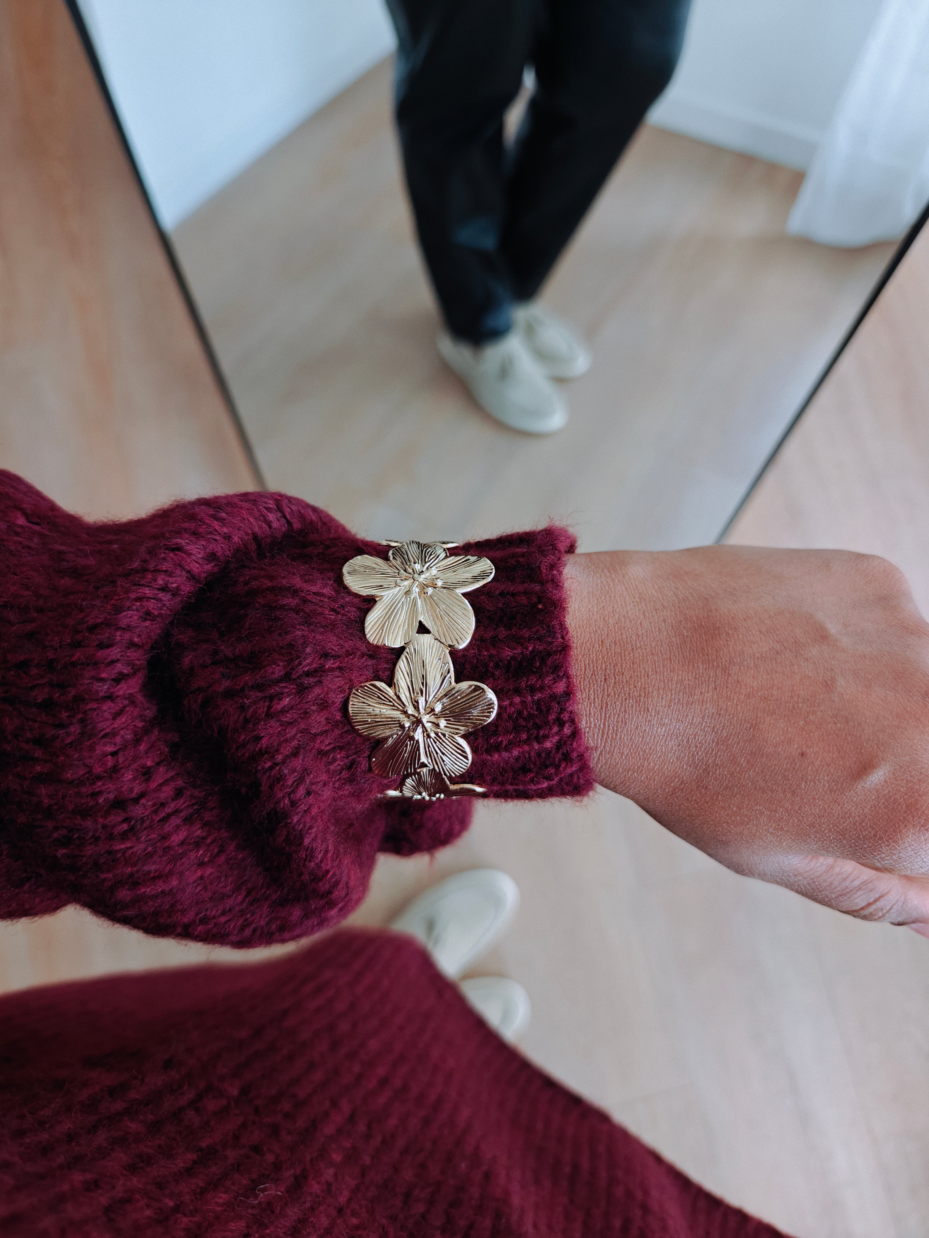 Pull en laine oversize bordeaux