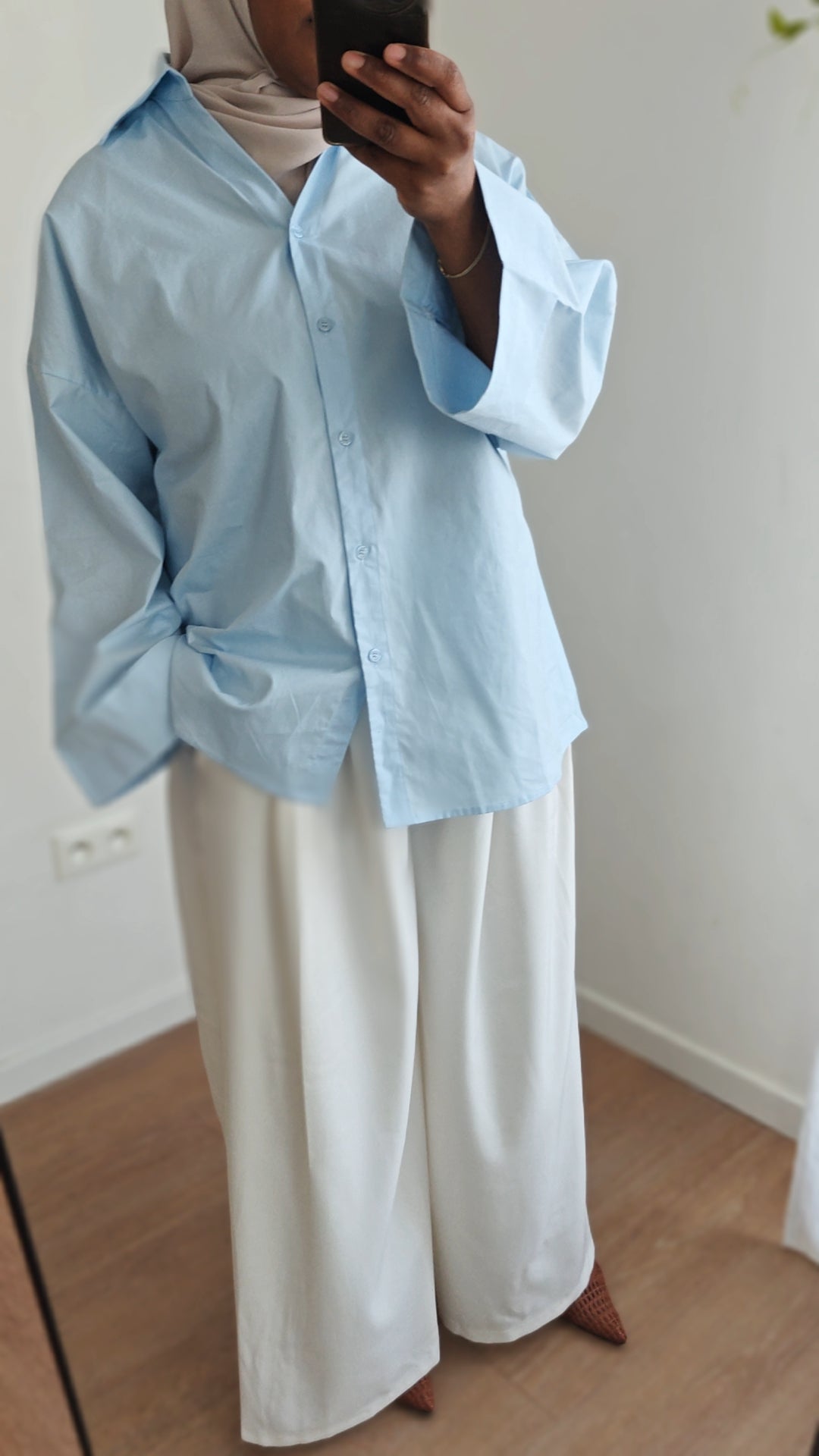 Chemise popline Ariji bleu