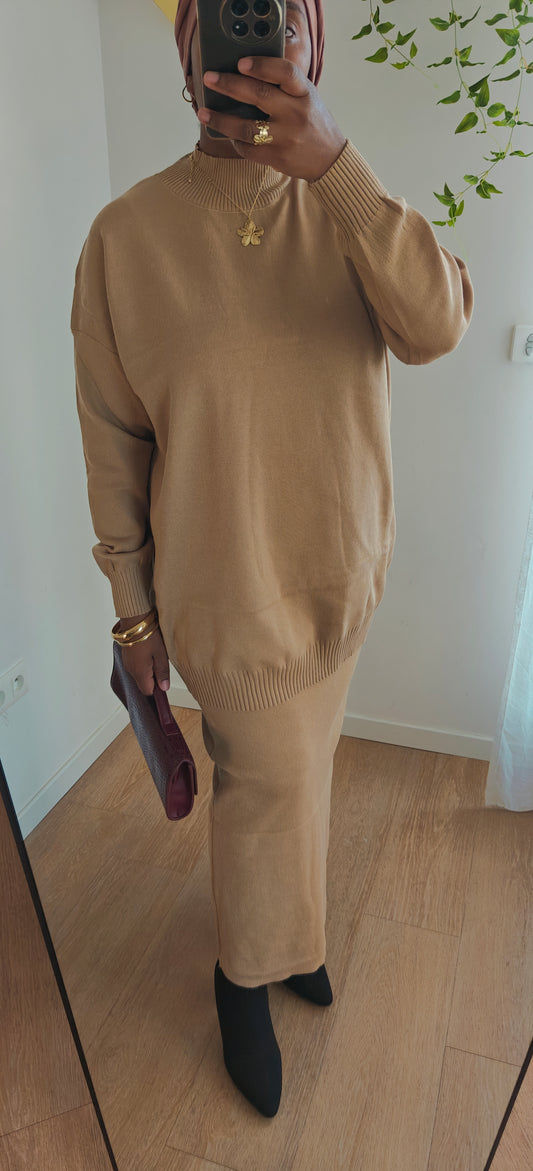Ensemble jupe beige