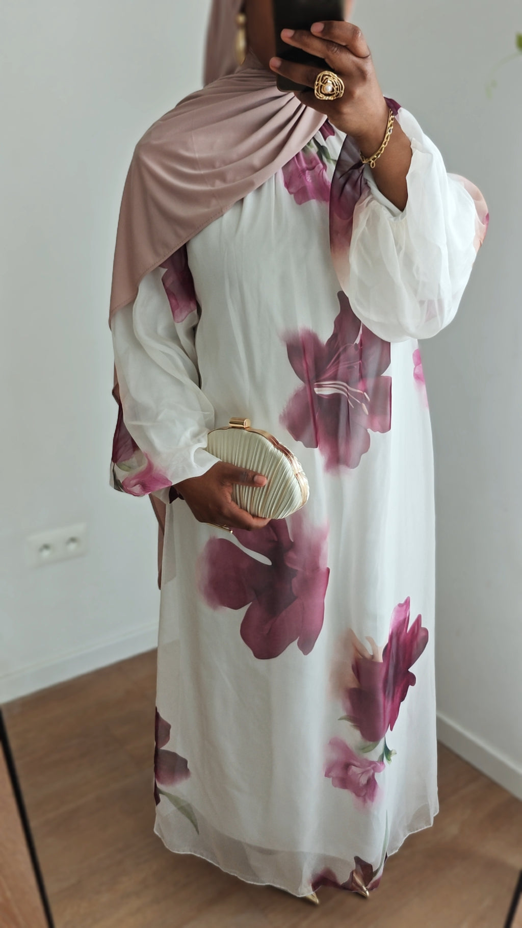 Robe Tulipe fluide mousseline violet