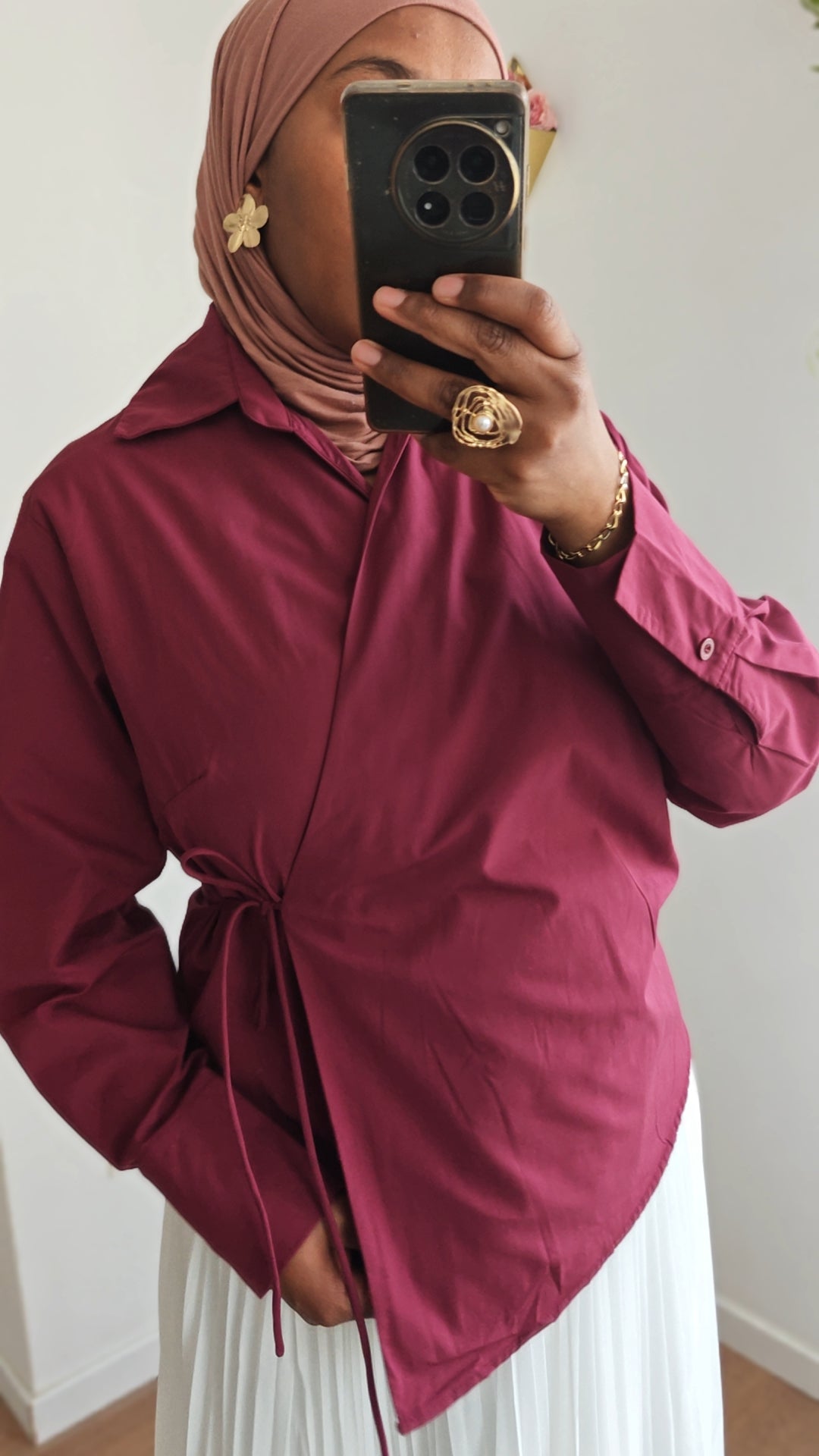 Chemise cache coeur Lina winered
