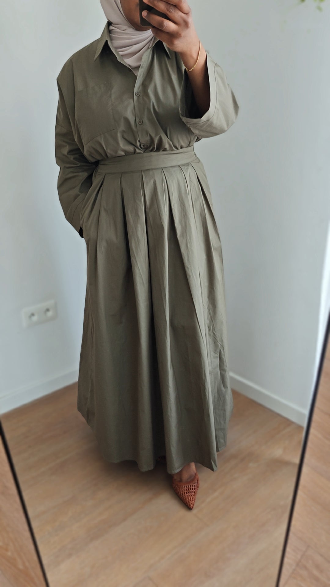 Ensemble jupe kaki