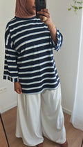T shirt manches longues rayures bleu