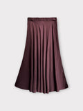 Jupe satiné fluide mauve foncé