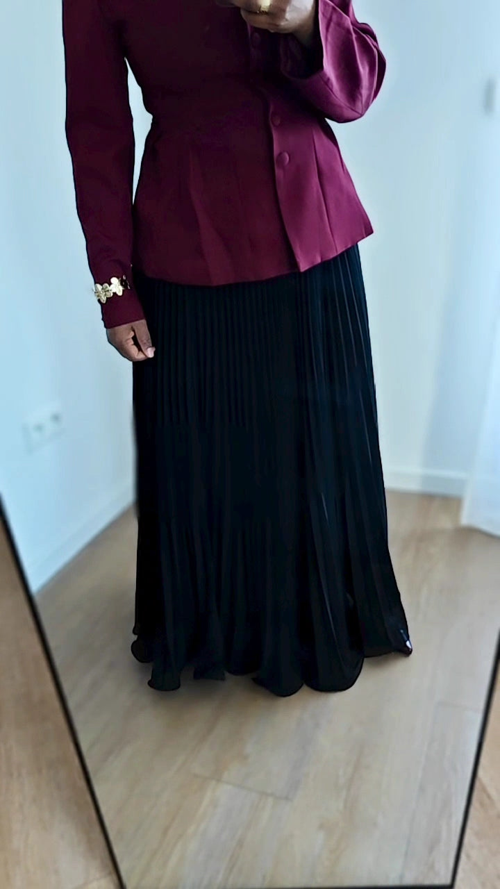 Jupe plissée vaporeuse noir