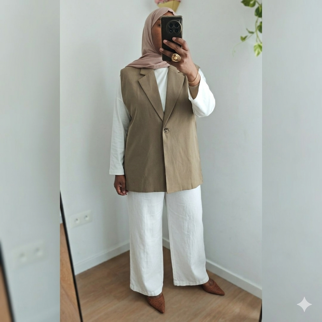 Blazer Cape sans manche Lila