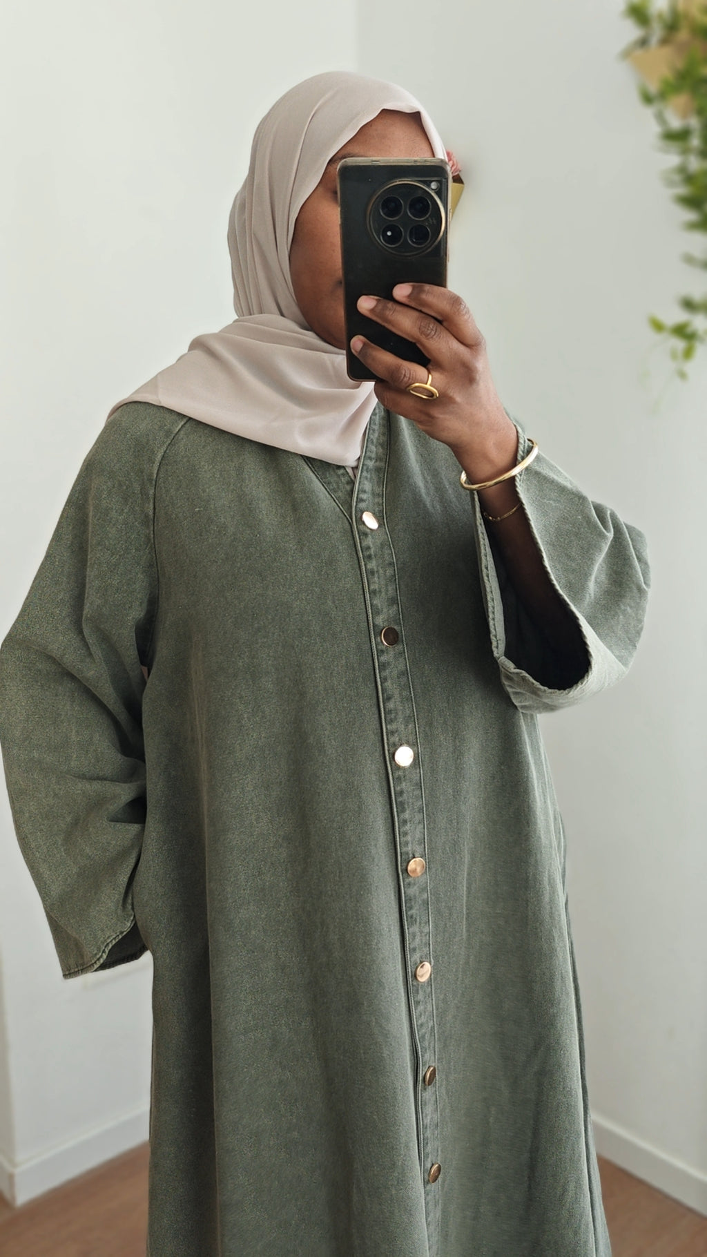 Robe Denim hana kaki