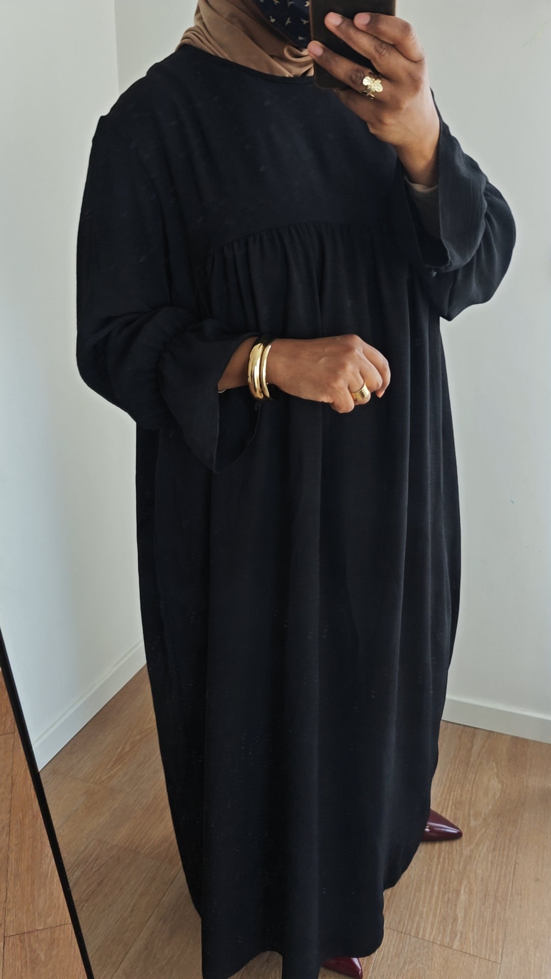 Abaya fluide Noir