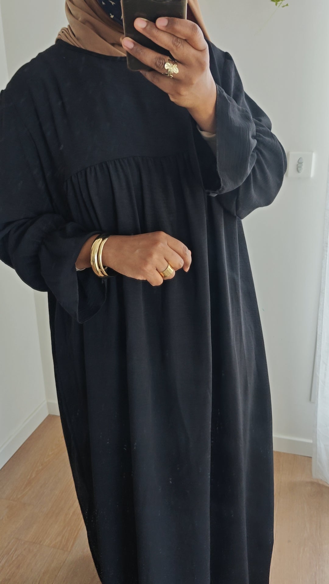 Abaya fluide Noir