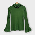 Pull en maille côtelée vert sapin