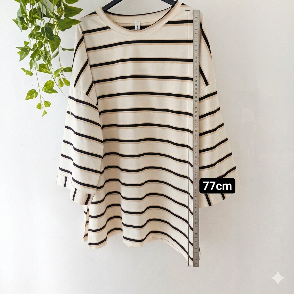 T shirt manches longues rayures bleu