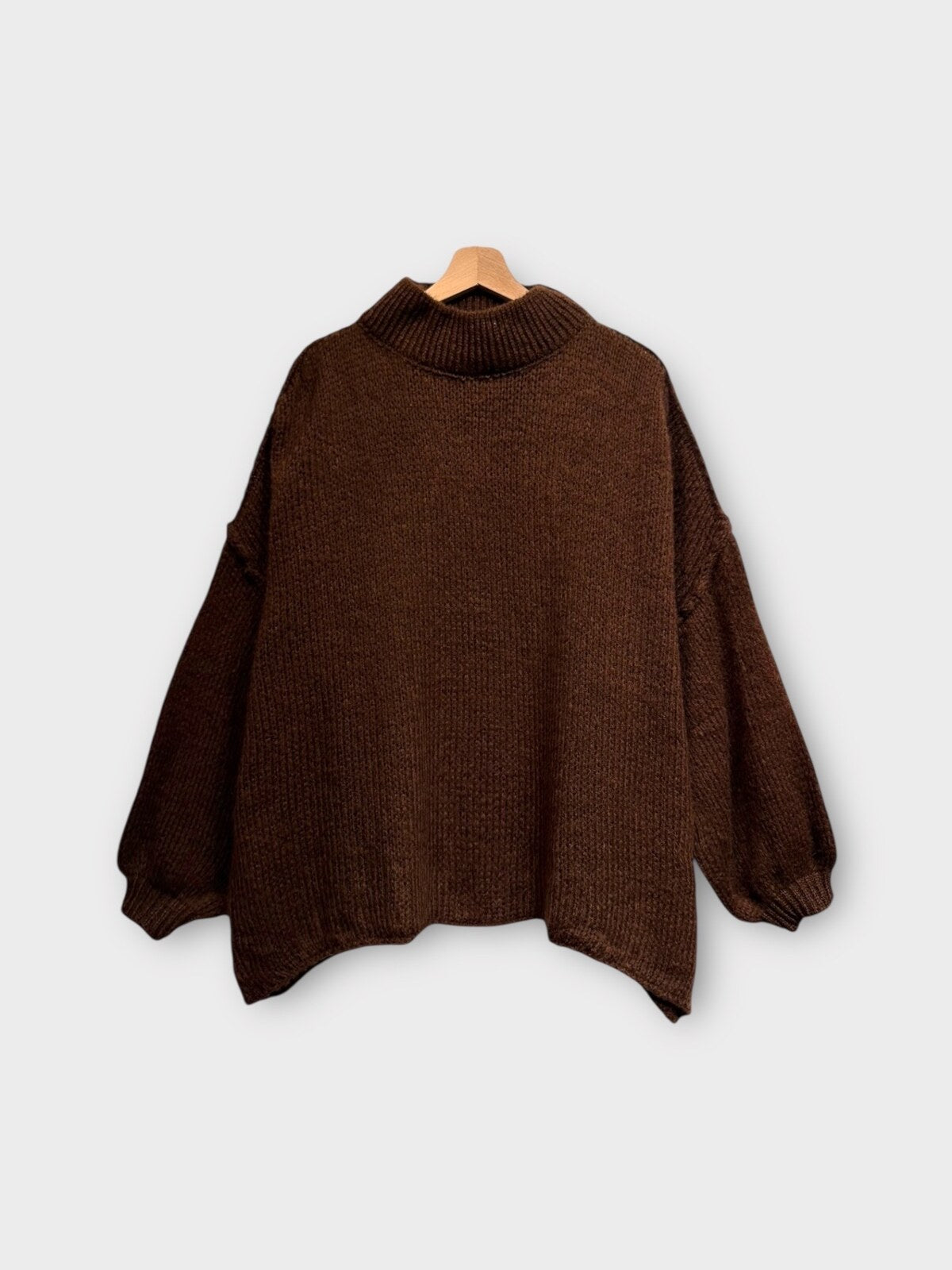 Pull en laine oversize marron chocolat